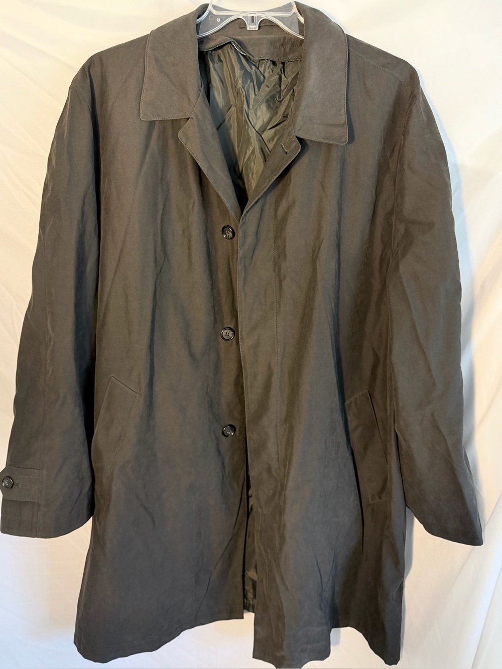 London Fog single-breasted all-weather car coat Missing Zip-out Liner